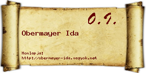 Obermayer Ida névjegykártya
